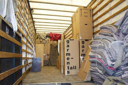 in the back of the van of one of the best house moving companies in Bristol